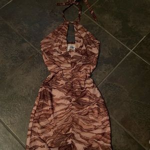 Tiger Mist open back halter dress